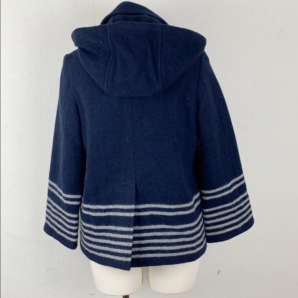Band of Outsiders Boy. Navy Wool Hooded Parka - Picture 7 of 8